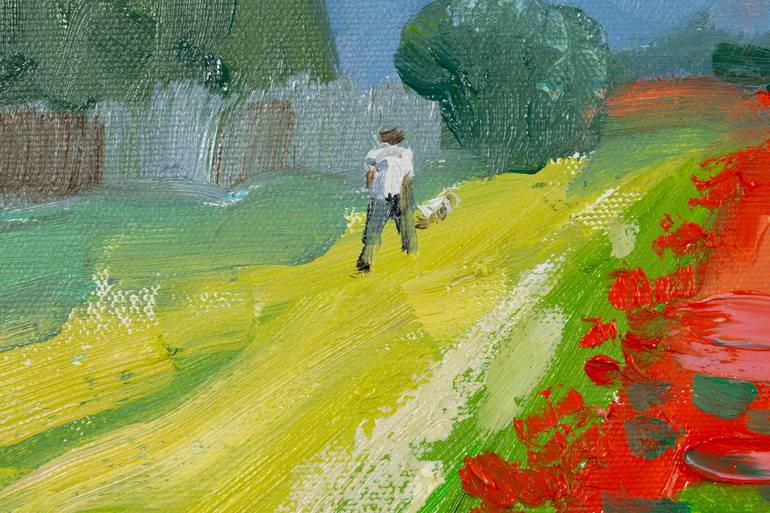 Original Post-impressionism Landscape Painting by Anna Shesterikova