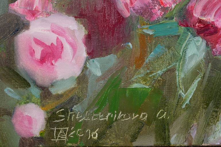 Original Post-impressionism Floral Painting by Anna Shesterikova