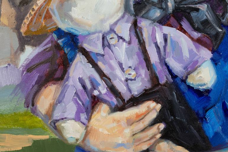 Original Realism People Painting by Anna Shesterikova