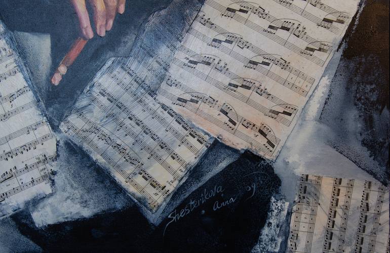 Original Figurative Music Painting by Anna Shesterikova