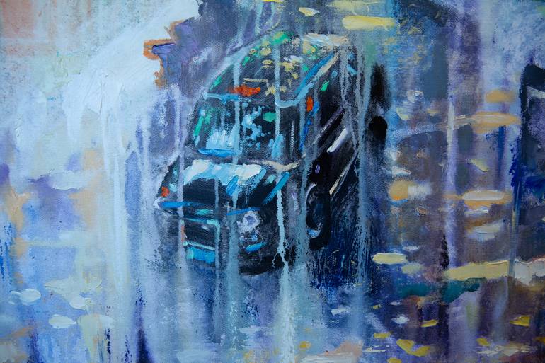 Original Expressionism Car Painting by Anna Shesterikova