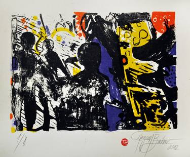 Original Abstract Expressionism Children Printmaking by Tezcan Bahar