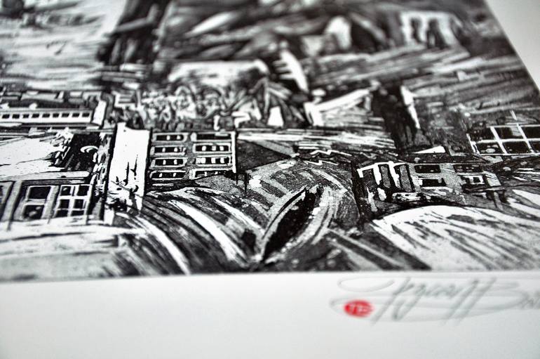 Original Modern Cities Printmaking by Tezcan Bahar