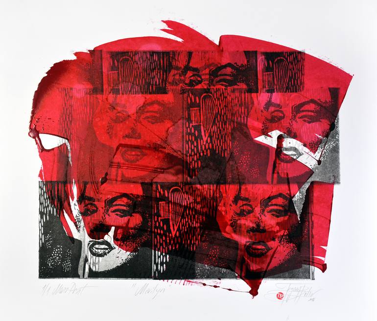 Original Modern Women Printmaking by Tezcan Bahar