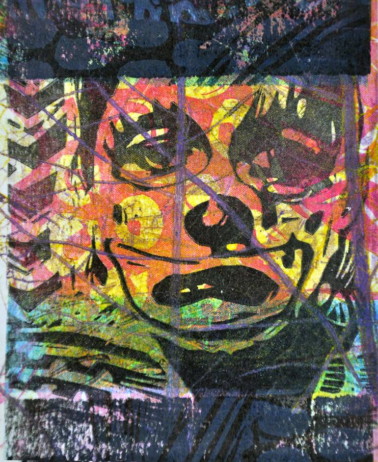 Original Abstract Portrait Printmaking by Tezcan Bahar