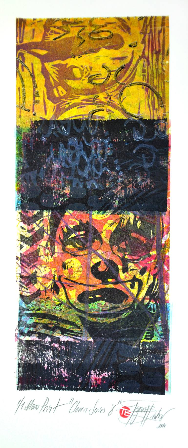 Original Abstract Portrait Printmaking by Tezcan Bahar