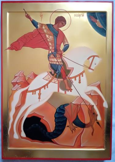 Icon. St. George killing the dragon thumb
