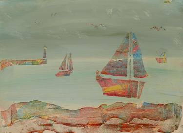 Print of Expressionism Yacht Paintings by David Bell