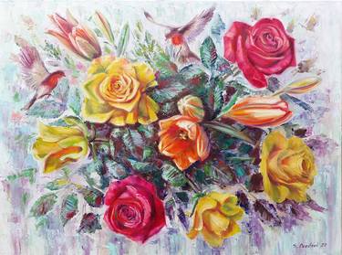 Original Fine Art Floral Drawing by Svitlana Dzedzei