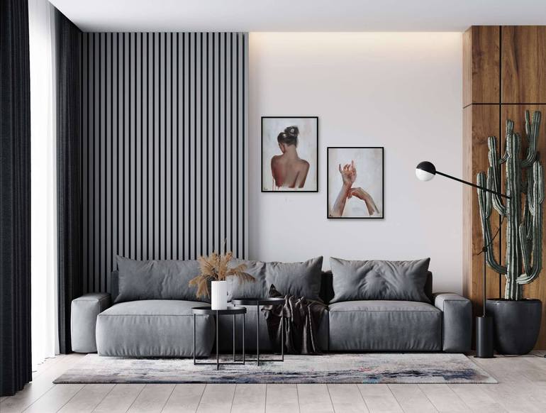 Original Figurative People Painting by Alina Kolomiichenko