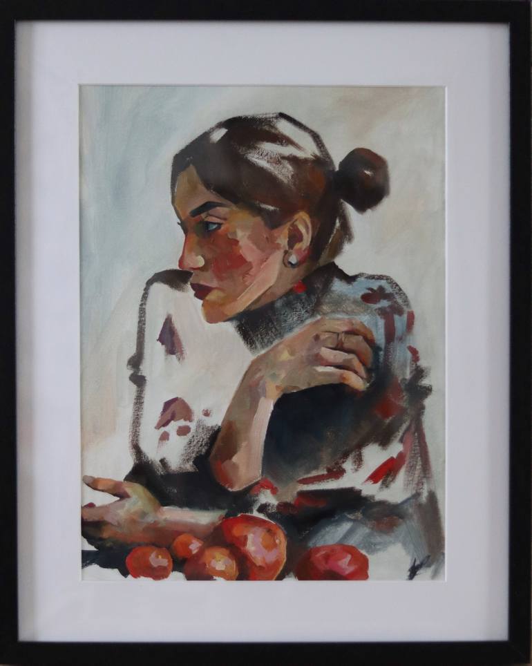 Original Portrait Painting by Alina Kolomiichenko