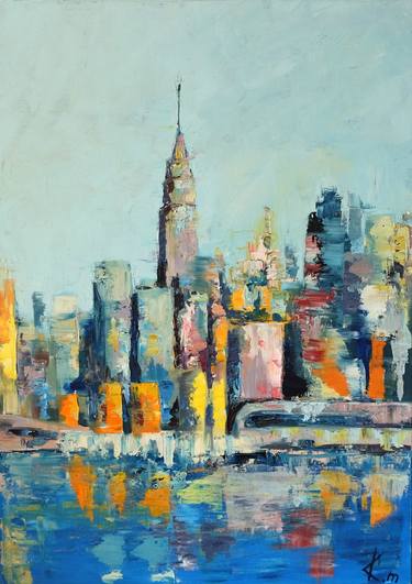 Print of Abstract Cities Paintings by Maria Karatekin