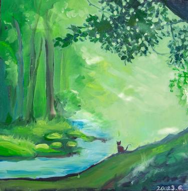 Fairytale forest green palette painting thumb