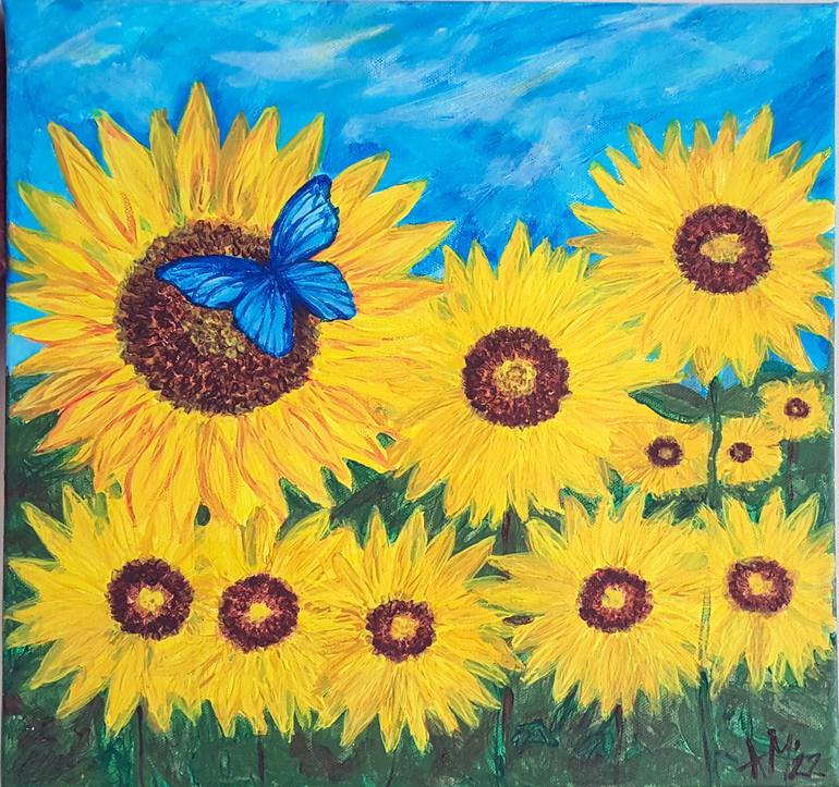 Sunflowers Painting by Alexandrina Mihalkova | Saatchi Art
