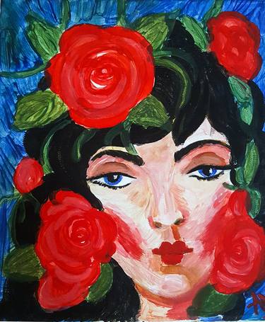 A girl with roses thumb