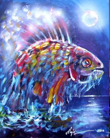 Original Fish Painting by Algimantas Ramanauskas
