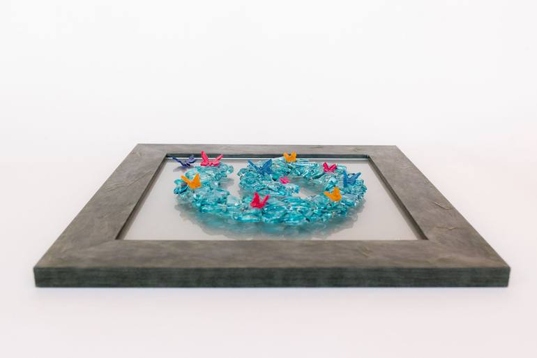 Original glass art Abstract Sculpture by Eva Edery