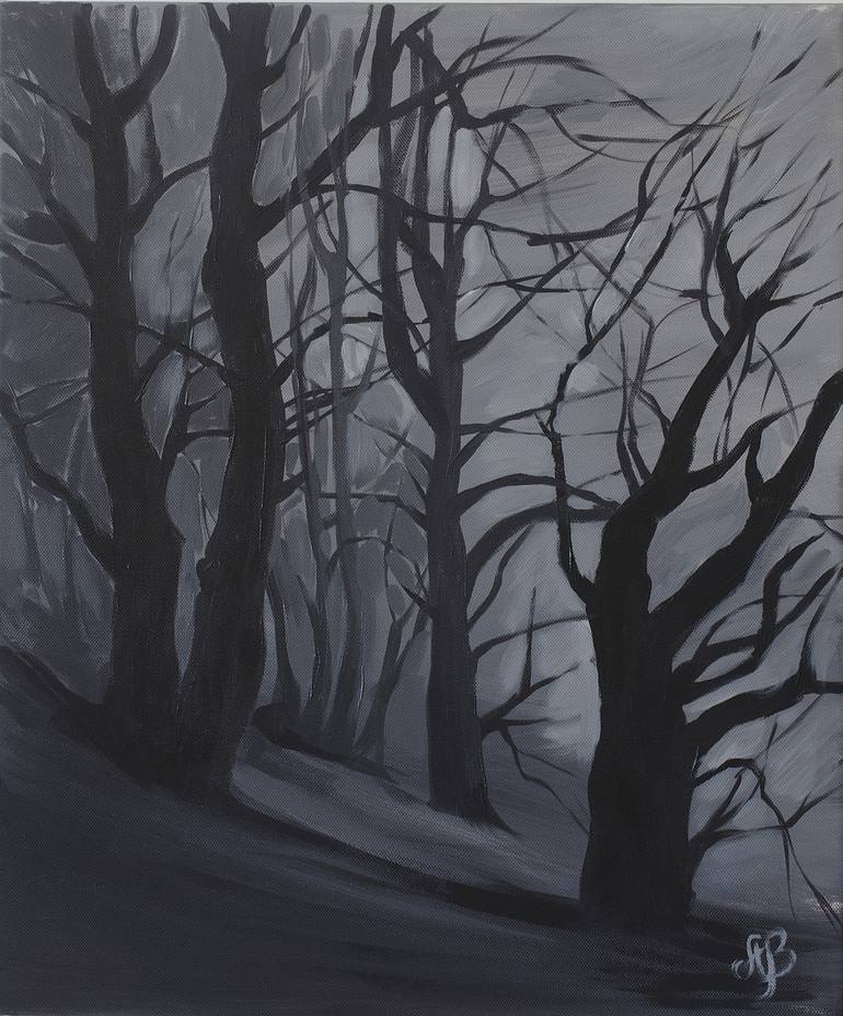 Mysterious Forest Painting By Anna Voluyko Saatchi Art