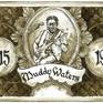 A portrait of McKinley Morganfield, better known as Muddy Waters, an American blues singer-songwriter and musician who is often cited as the "father of modern Chicago blues", and an important figure on the post-war blues scene.