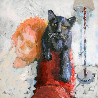 Print of Figurative Cats Paintings by Fred Bell