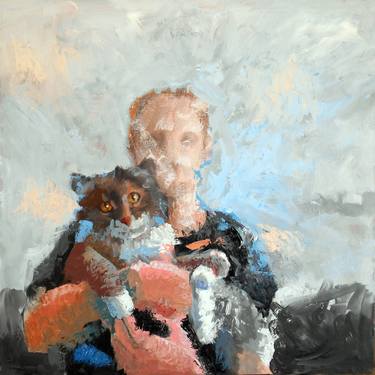 Original Figurative Cats Paintings by Fred Bell