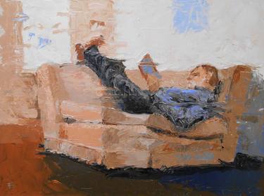 Original Figurative Interiors Paintings by Fred Bell