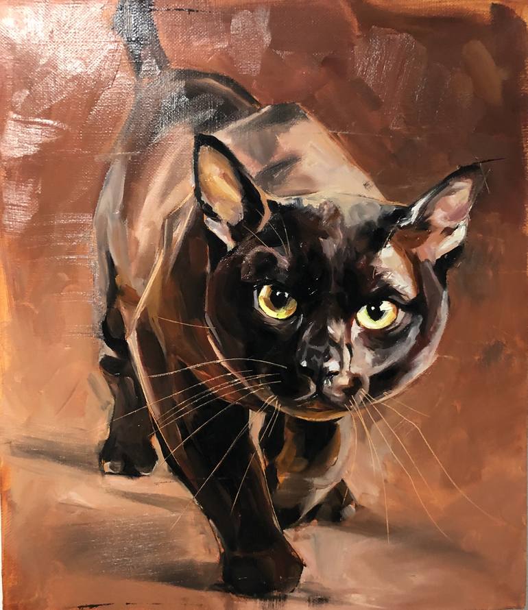 cat portrait oil painting