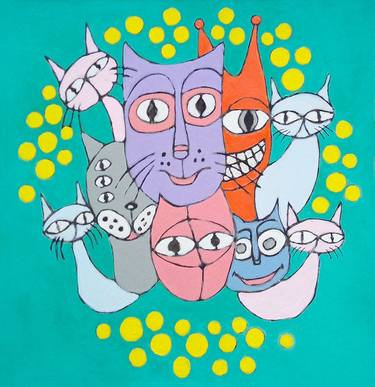 Print of Abstract Cats Paintings by Svetlana Adamenko