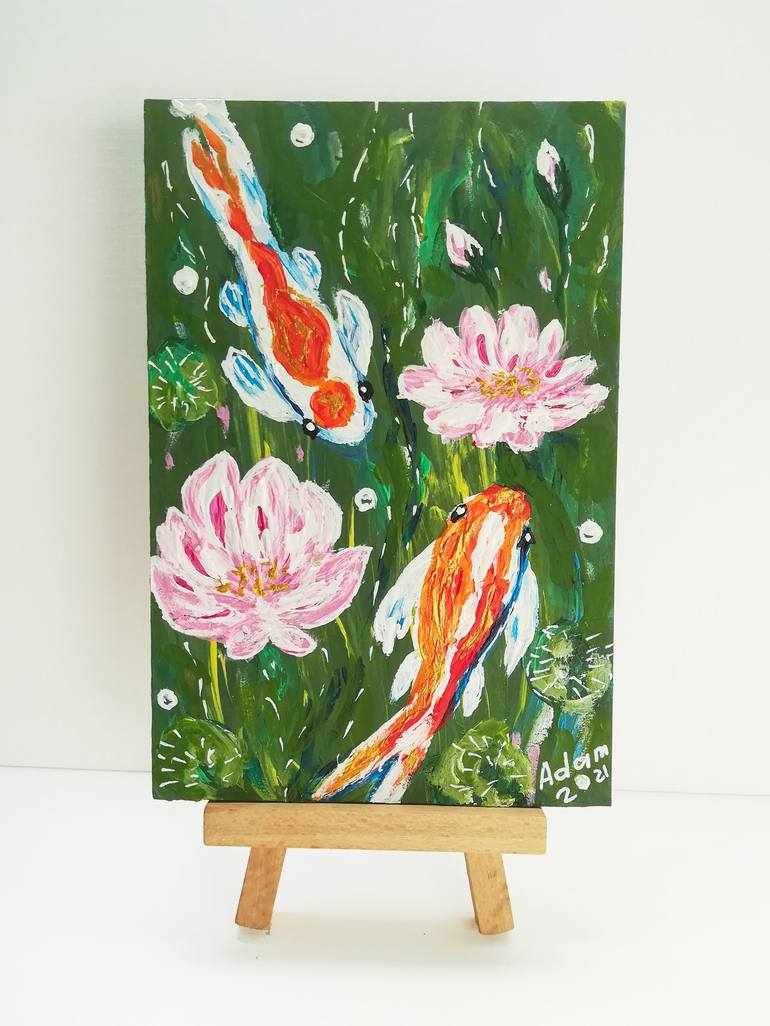 Original Abstract Fish Painting by Svetlana Adamenko
