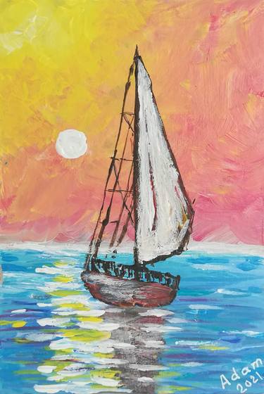 Print of Impressionism Sailboat Paintings by Svetlana Adamenko