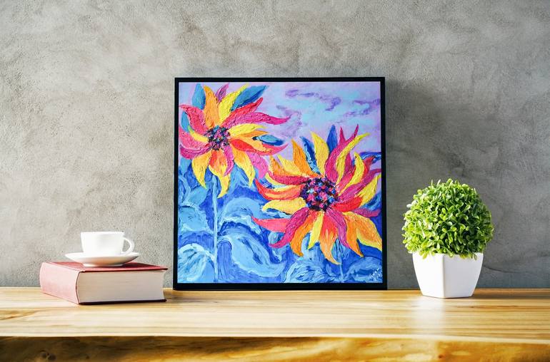 Original Abstract Expressionism Floral Painting by Svetlana Adamenko