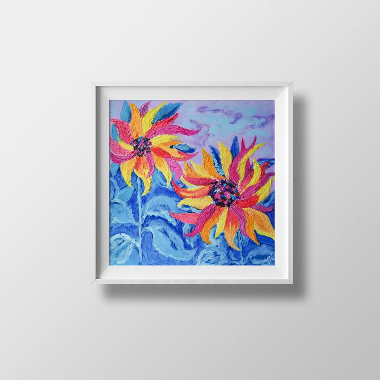Original Abstract Expressionism Floral Painting by Svetlana Adamenko