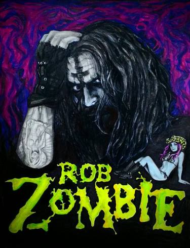 Rob Zombie- mixed media traditional thumb