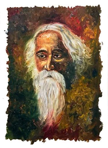 Rabindranath Tagore -  Freehand Semi Abstract Portrait thumb