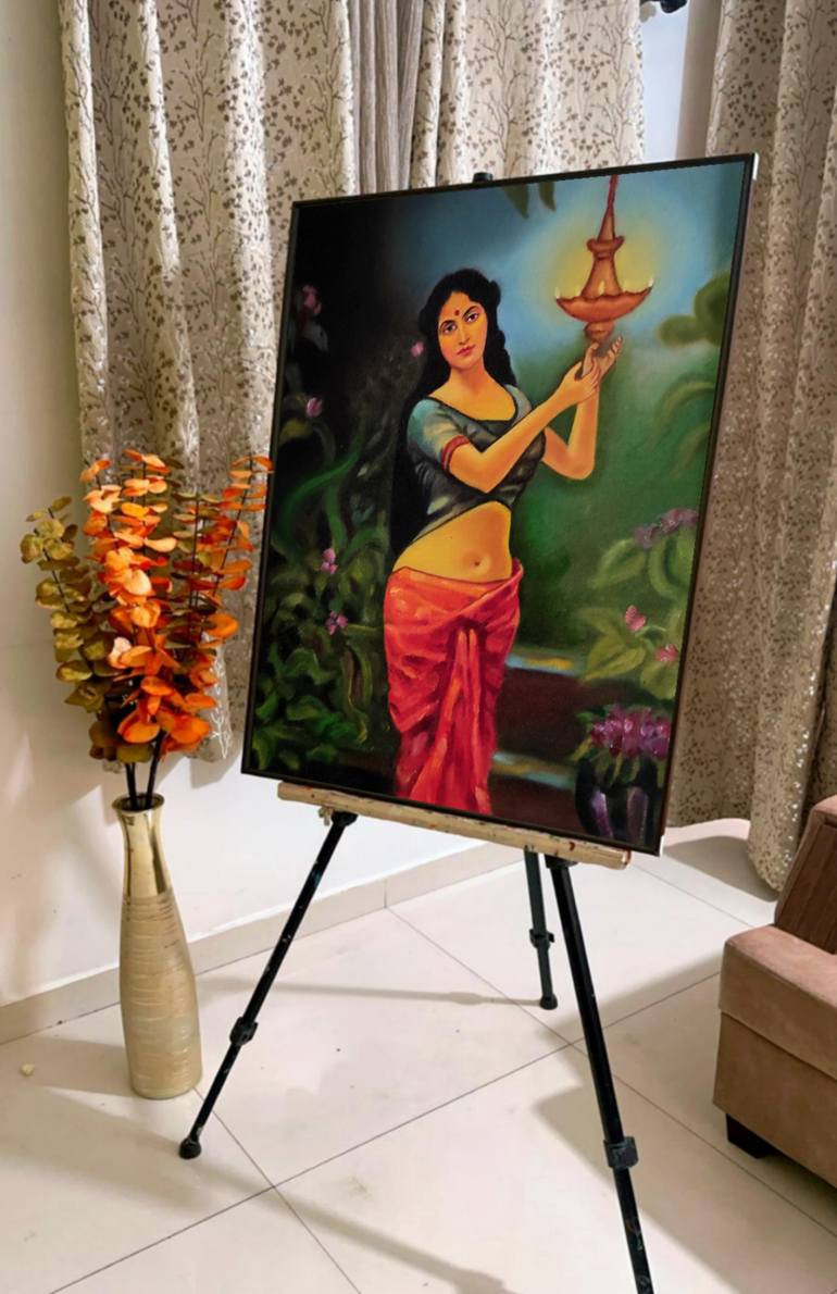 Original Figurative Women Painting by Akash Bhisikar