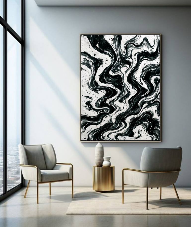 Original Art Deco Abstract Painting by Akash Bhisikar