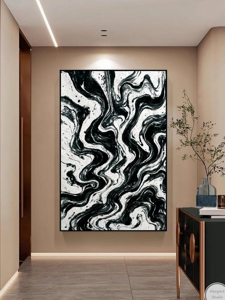 Original Art Deco Abstract Painting by Akash Bhisikar