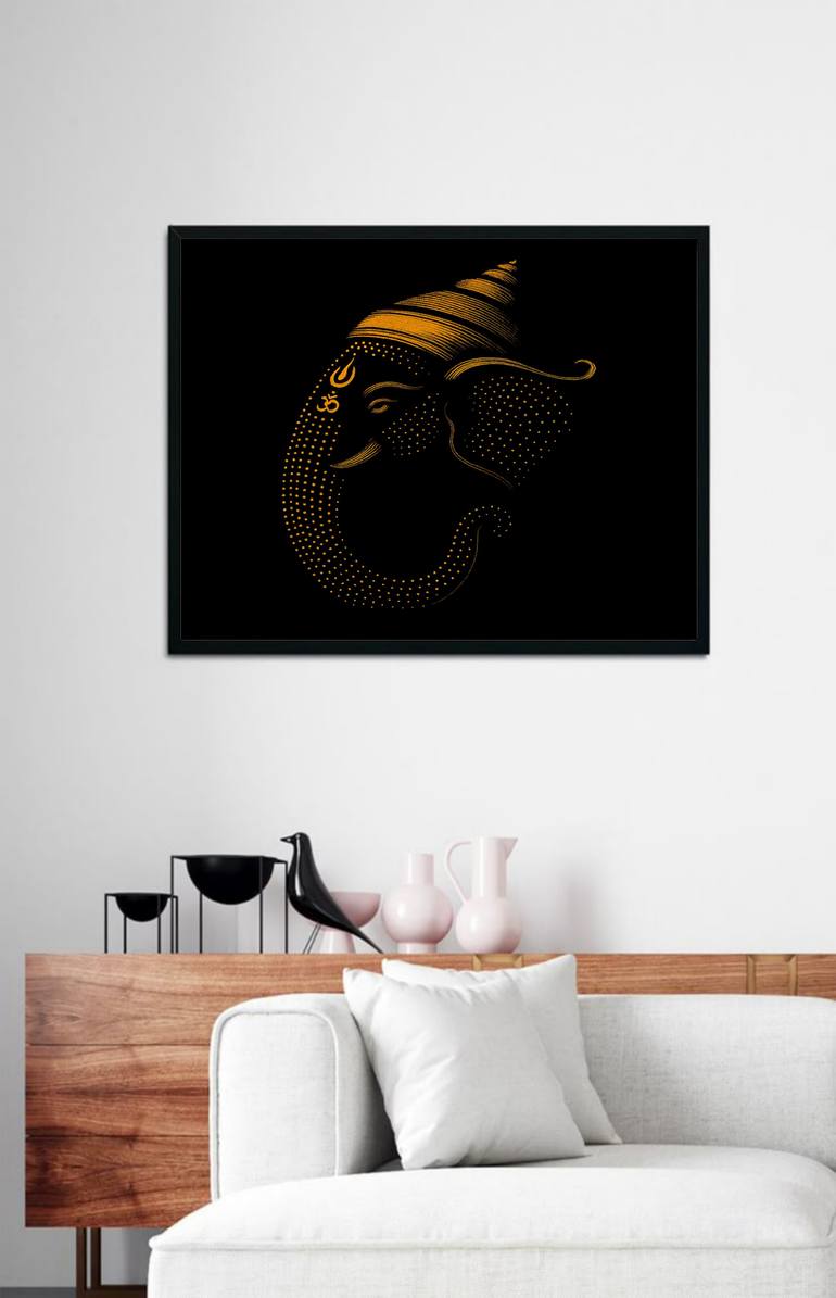 Original Art Deco Religion Painting by Akash Bhisikar