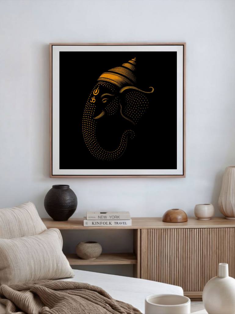 Original Art Deco Religion Painting by Akash Bhisikar