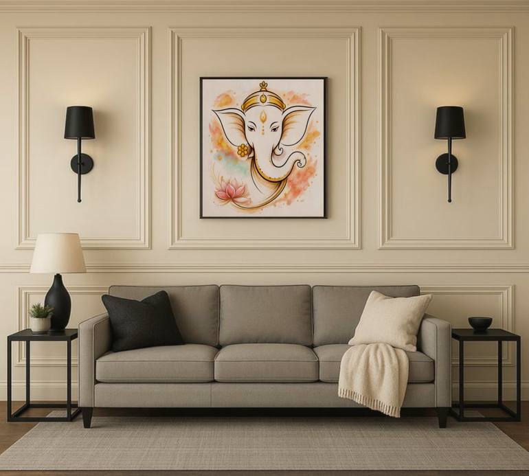 Original Art Deco Religion Painting by Akash Bhisikar
