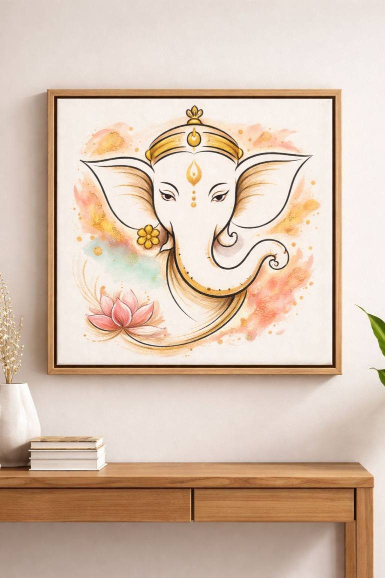 Original Art Deco Religion Painting by Akash Bhisikar