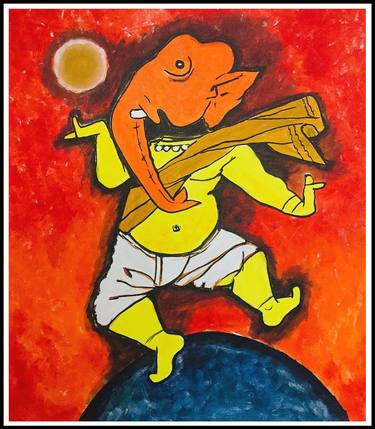 Original Abstract Religious Paintings by Akash Bhisikar