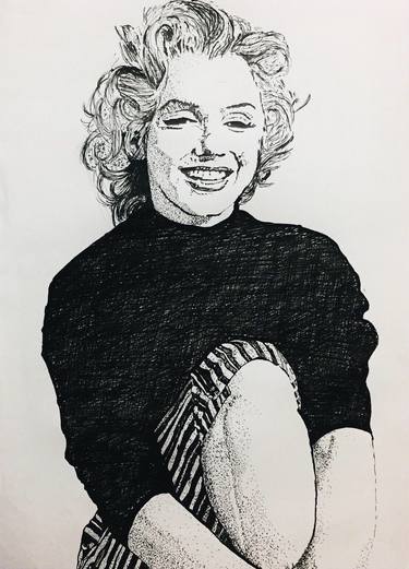 Smiling Marilyn Monroe art - 01 thumb