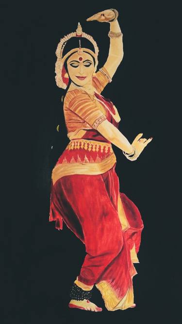 Indian classical dancer oil painting thumb