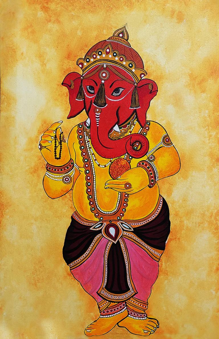 Lord Ganesha Painting by Akash Bhisikar | Saatchi Art