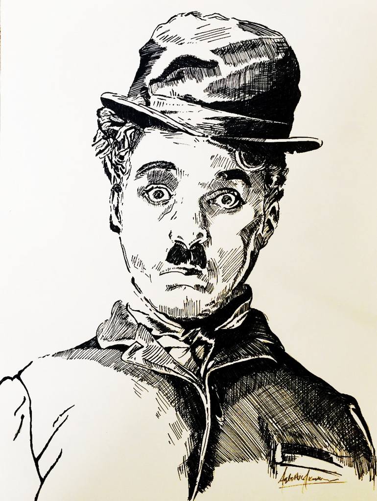 Charlie Chaplin Drawing by Akash Bhisikar | Saatchi Art