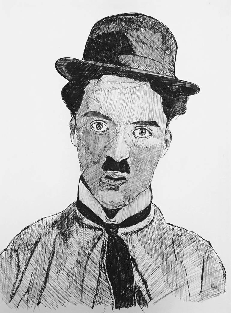 Charlie Chaplin Drawing by Akash Bhisikar Saatchi Art