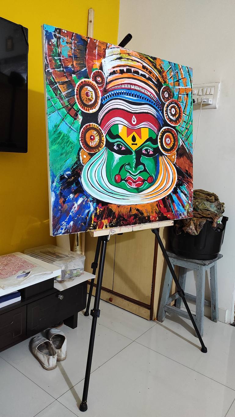 Kathakali Abstract Painting By Akash Bhisikar Saatchi Art