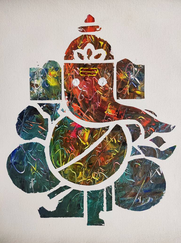 Ganesha - Abstract art Painting by Akash Bhisikar | Saatchi Art