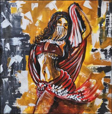 Original Abstract Women Paintings by Akash Bhisikar